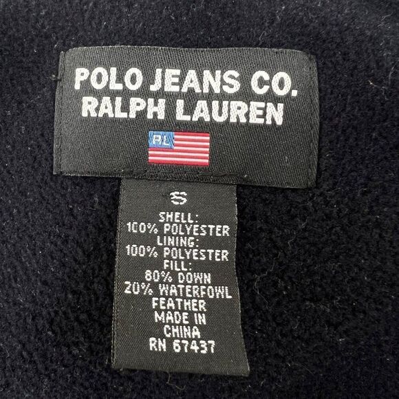 Ralph Lauren Polo Jeans Co. Women's Floral Goose Down Puffer Vest Blue Size Smal - Picture 10 of 13